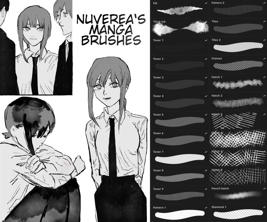 nuverea's manga brushes